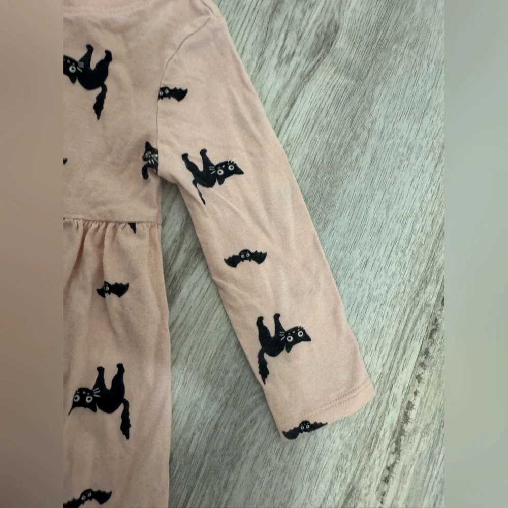 Old Navy Pink Dress with Black Cat Print - Picture 4 of 8